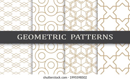 Set of golden seamless patterns