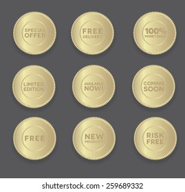 A set of golden seller's  badges