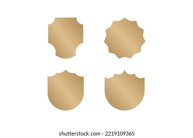 Set of golden shape of badge, label, emblem.