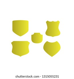 set golden shield icon for logo or sign