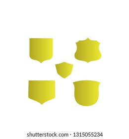 set golden shield icon for logo or sign