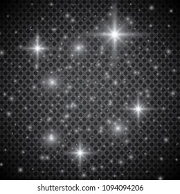 Set of golden shining lights isolated on a transparent background. Light effect of glow. The star flashed with sequins.
