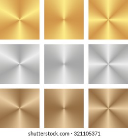 set of golden, silver and brown texture