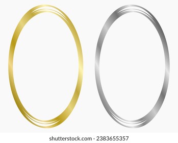 Set of golden and silver frames. Vector frame isolated on white. Frame for text, certificate, pictures, diploma, invitation