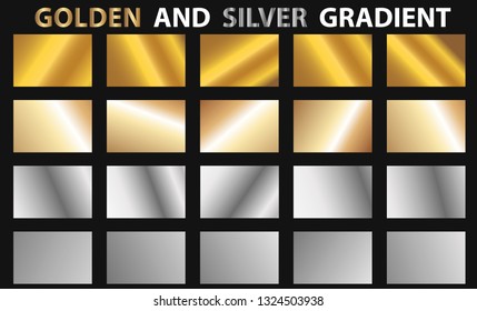 Set of golden and silver gradients