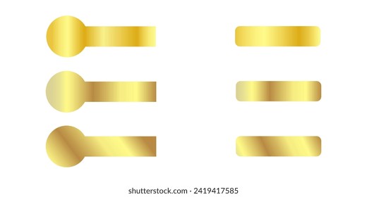 Set of golden sliders. Set of golden ribbons. Social media icons. Banners. Vector. EPS10. Swatchers.