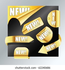 set of golden stickers
