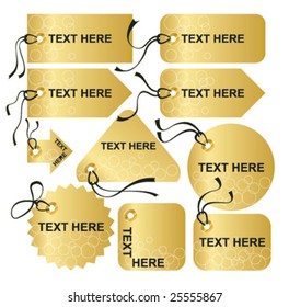 set of golden tags