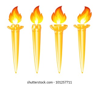 Set of golden torches