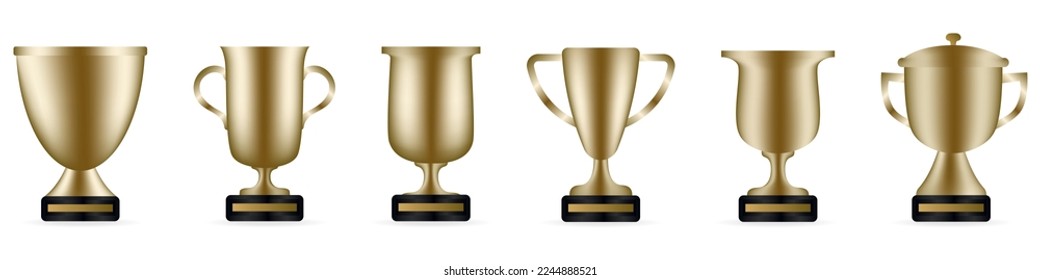 Juego de trofeo de oro. Copa de premios diferente