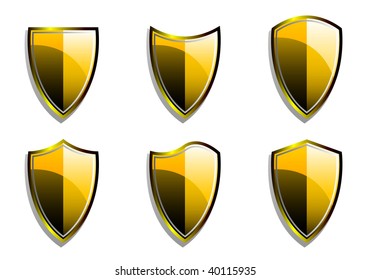 Set of Golden Vector Armor Shields