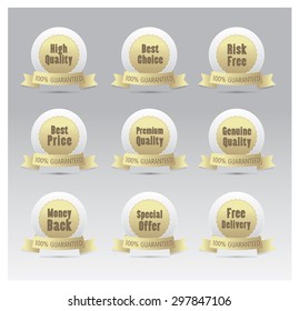 Set of golden vector badges