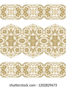 Set of golden vector border ornaments