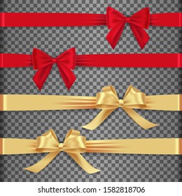 Set of golden vector ribbons for your text