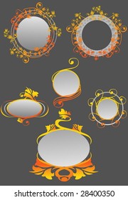 set of golden vignettes