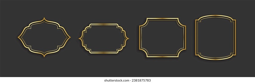 Set of golden vintage frame labels	
