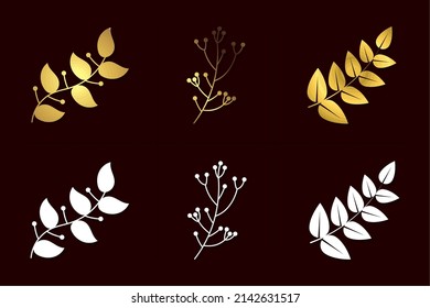 ramas doradas y blancas