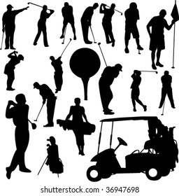 set of golf 1 - vector