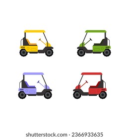 set of golf car logo vector illustration