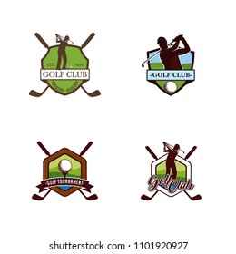 Set of golf club badges logo template. Sport badges vector illustration collection