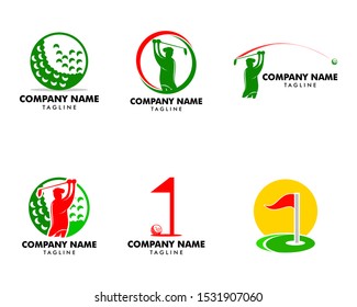 Set of Golf Club Logo Design Template Vector Illustration