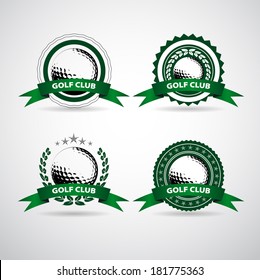 Set of golf club logos, labels and emblems