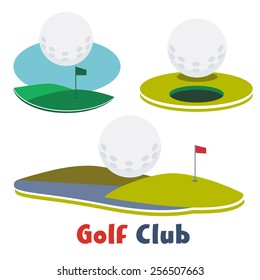 Set of golf club logos in vector , symbols set golf , logo golf tournament.