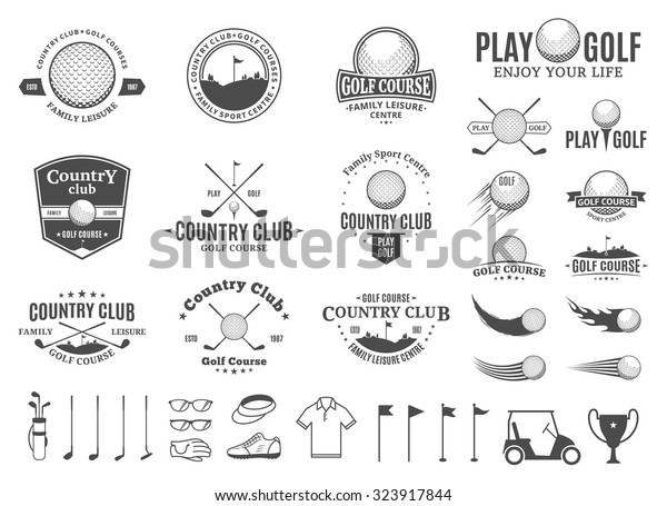 Set Golf Country Club Logo Icons Stock Vector (Royalty Free) 323917844 ...