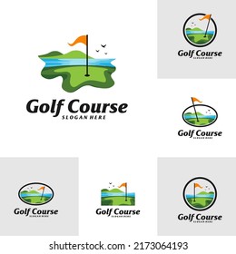 Set of Golf course Logo Design Template. Golf course logo concept vector. Creative Icon Symbol