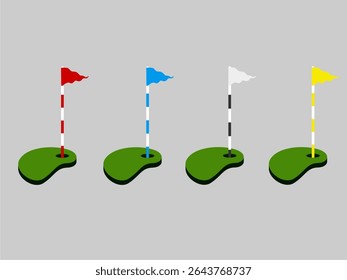 Set of Golf Flag Logo Template Vector Illustration Icon Design Golf flags elements
