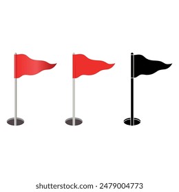 Set Of Golf Flag Vector Design.