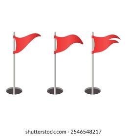 Set Of Golf Flag Vector Design.