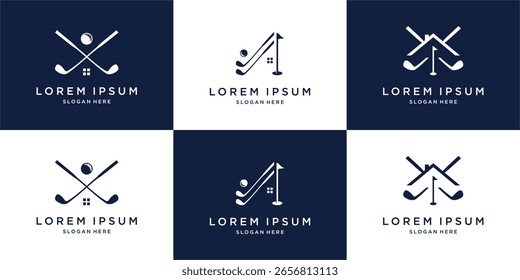 Set of golf house logo design