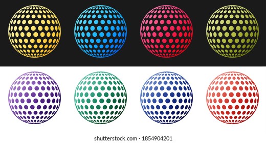 Set Golf icon isolated on black and white background. Vector.