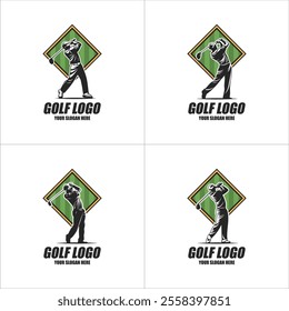 Set golf logo design with editable vector file