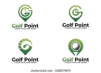 Conjunto de diseño de logotipo de golf, diseño deportivo de golf plantilla vectorial