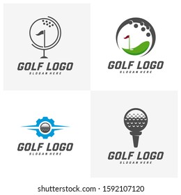Set of Golf logo design vector template. Creative icon symbol