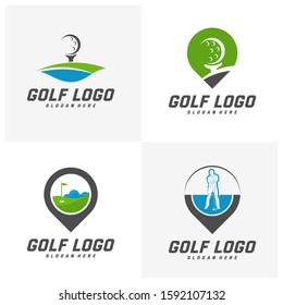 Set of Golf logo design vector template. Creative icon symbol