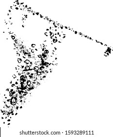 set of golf player with sport game theme.A man in a cap plays golf. Golf player, abstract isolated vector silhouette.
