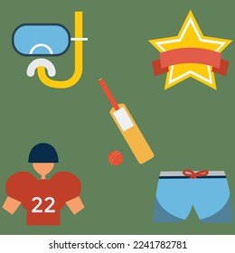 Eine Reihe von Design-Symbolen zum Thema Golf. Sportflachdesign-Symbolsatz - Stockillustration.