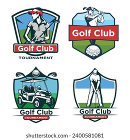 Set of golf tournament logo design template. Golf championship logo bedge emblem.