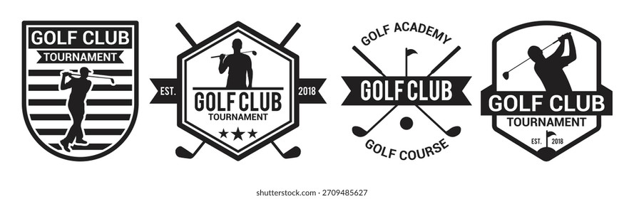 set of GOLFBADGE vector illustration