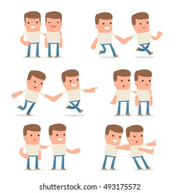 Set of  Good and Careful Character Customer in helps poses for using in presentations, etc.