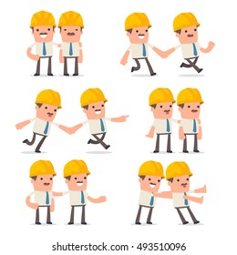 Set of  Good and Careful Character Foreman in helps poses for using in presentations, etc.