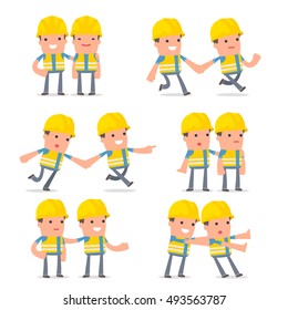Set of  Good and Careful Character Smart Builder in helps poses for using in presentations, etc.