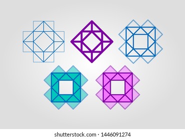 set of good color logo. Creative square triangle diamond logo design template. design logo.