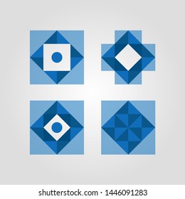 set of good color logo. Creative square triangle diamond logo design template. design logo.