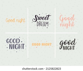 set of good night phrases