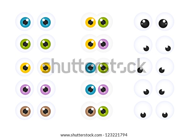 Set of Googly Cartoon\
Eyes