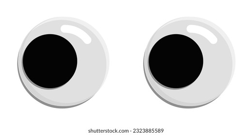 Set Googly Wiggle Crazy Eyes Eyeballs Looking Down Up Right Left Silly Cute Funny Fun Cartoon Vector EPS PNG Transparent No Background Clip Art